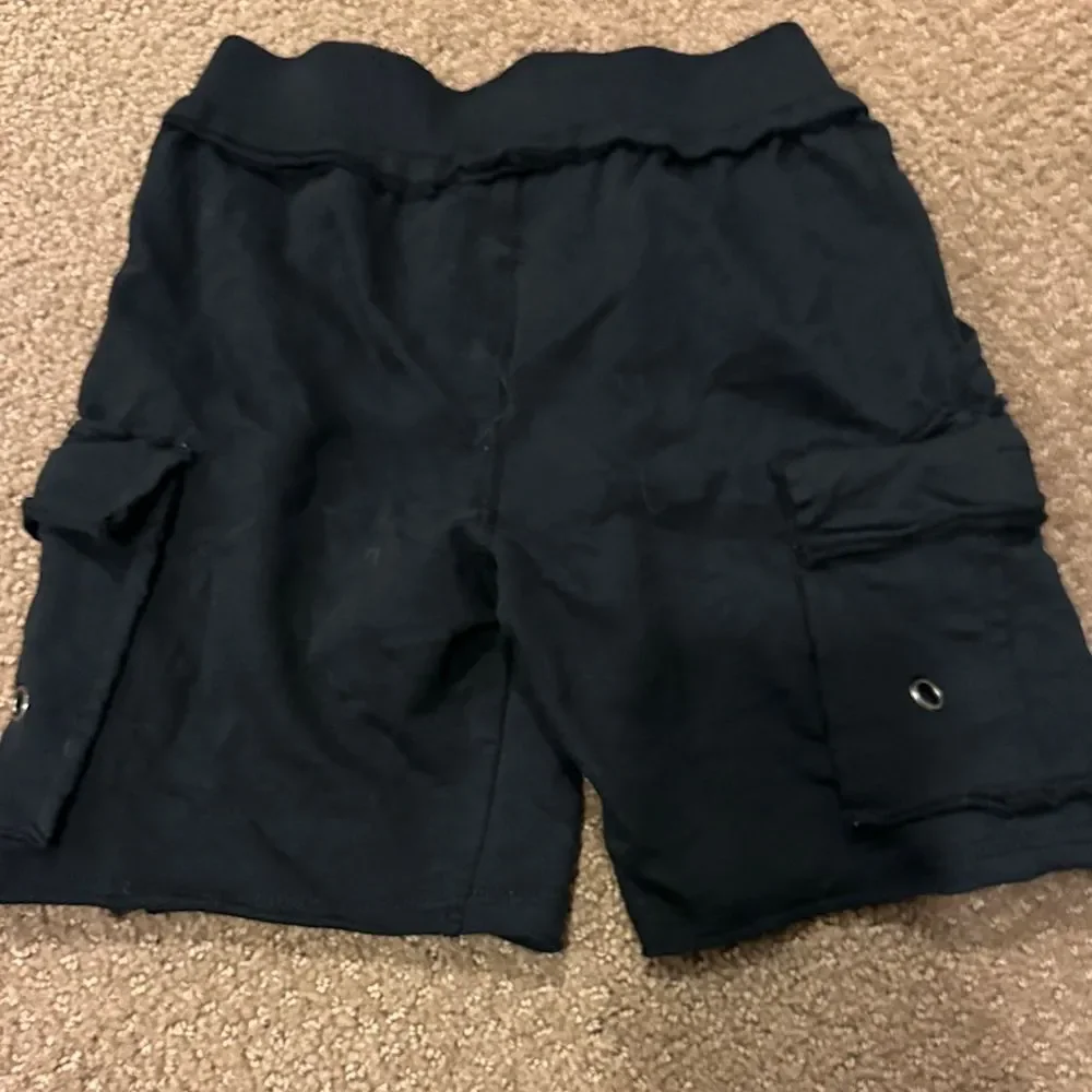 Mish Boys Two Pairs of Raw Hem Cargo Shorts Black and Gray Raw Hem Size 5